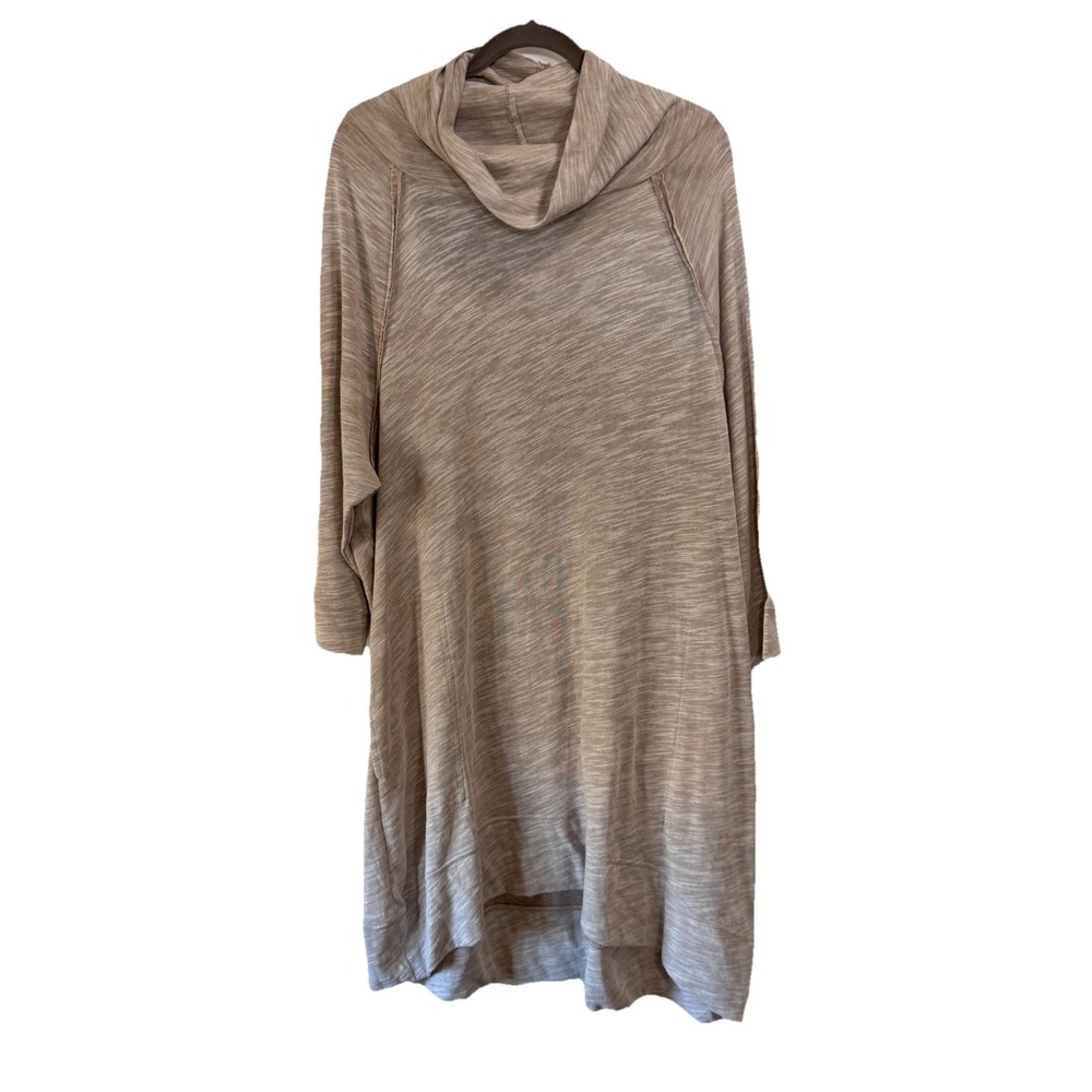 Free People FP Beach Terri Cocoon Dress M/L Oatmeal Cowl Neck Lagenlook NWT
